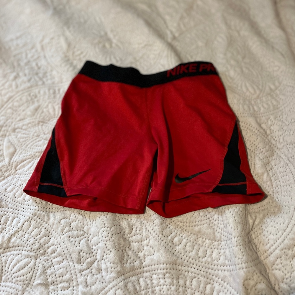 Red NIKE pro shorts kids